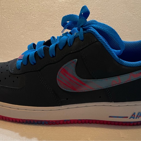 Nike Air Force 1 Low Marble Swoosh Blue Pink Men’s Size 10 Great Condition - Picture 6 of 14